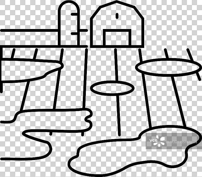 家中水位上升线条图标图片素材