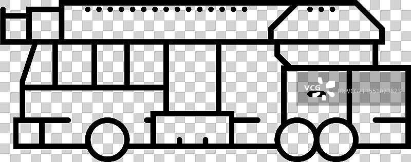 消防车 野火 灾难 线条图标图片素材