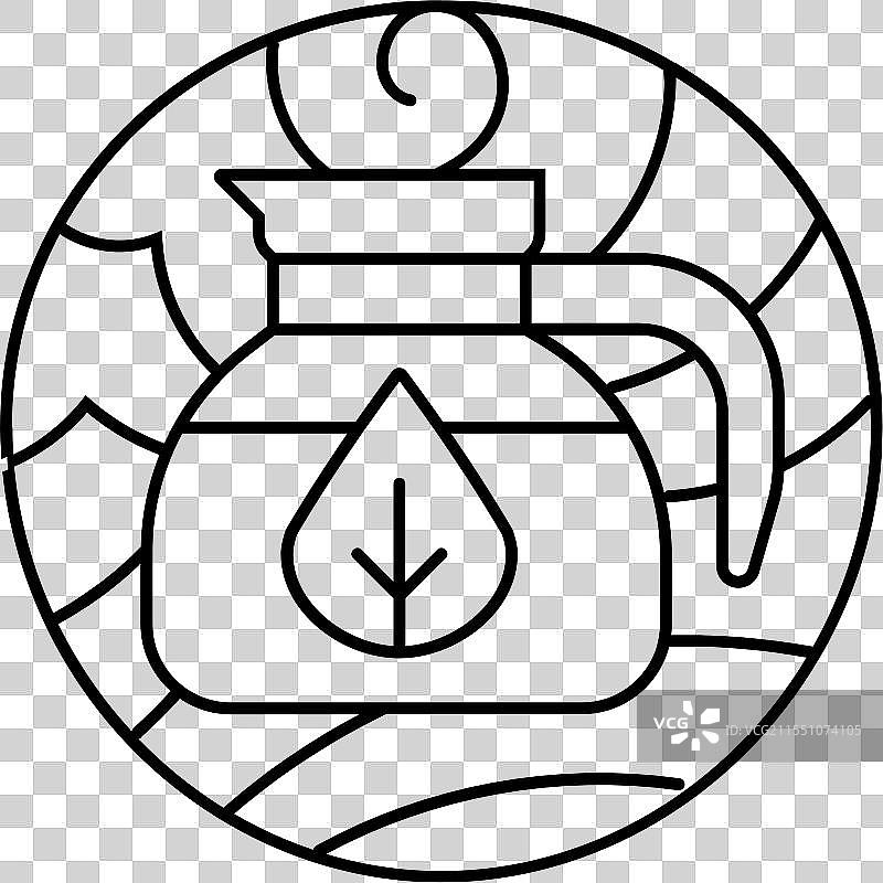 草药茶阿育吠陀线条图标图片素材