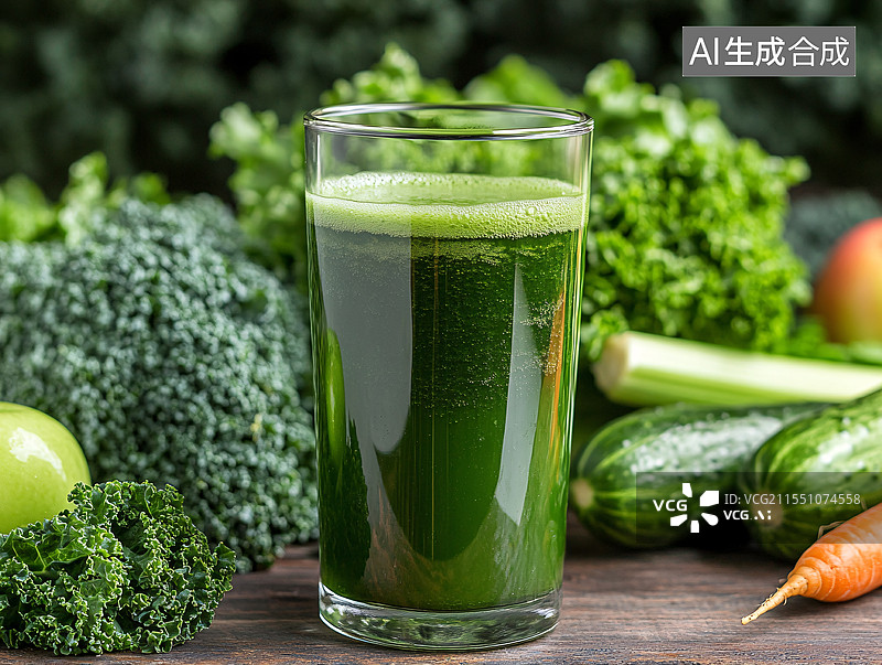 【AI数字艺术】一杯鲜榨果蔬汁图片素材