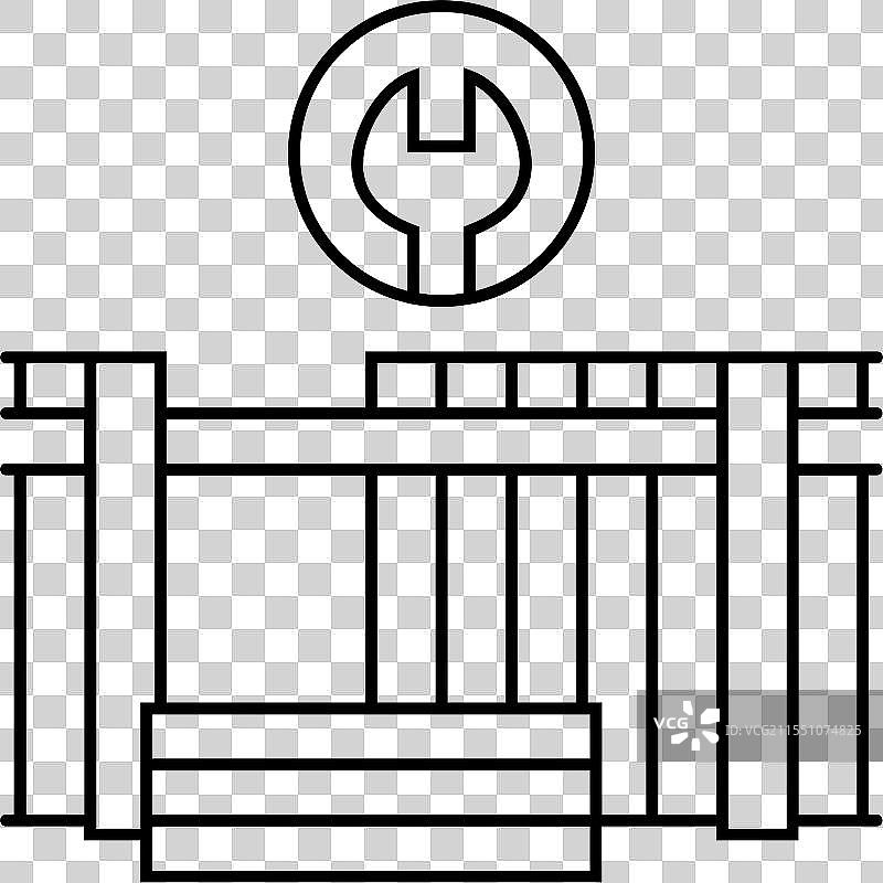 围栏修理家庭维护线条图标图片素材