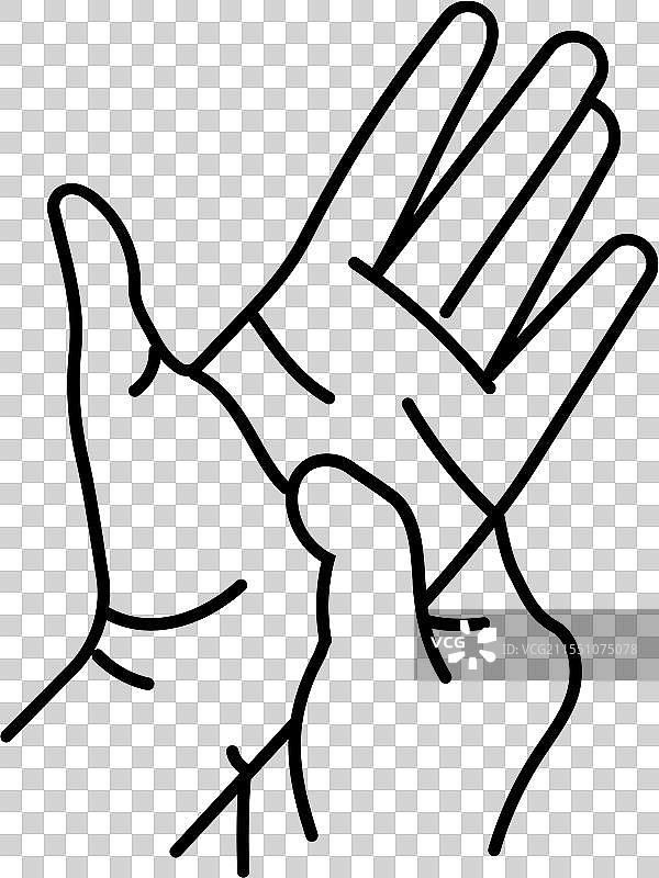 手部按摩疗法线条图标图片素材