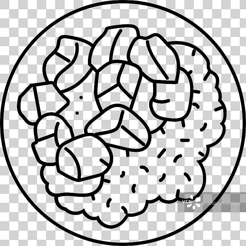 咖喱鸡食品线条图标图片素材