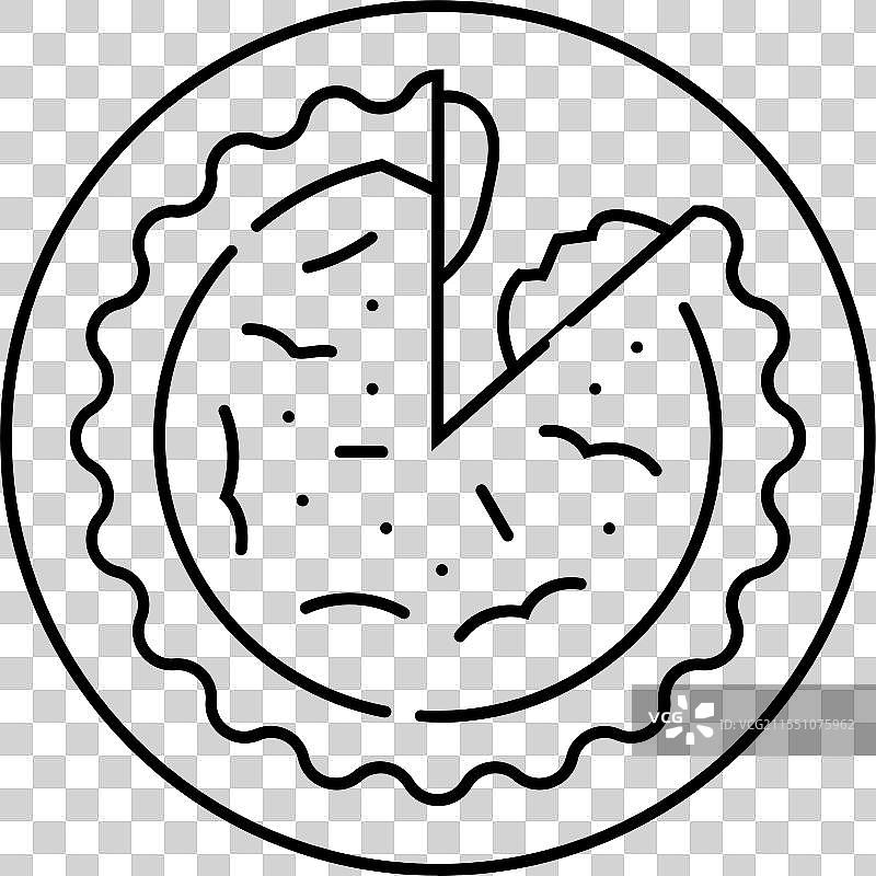 鸡肉锅饼食品线条图标图片素材