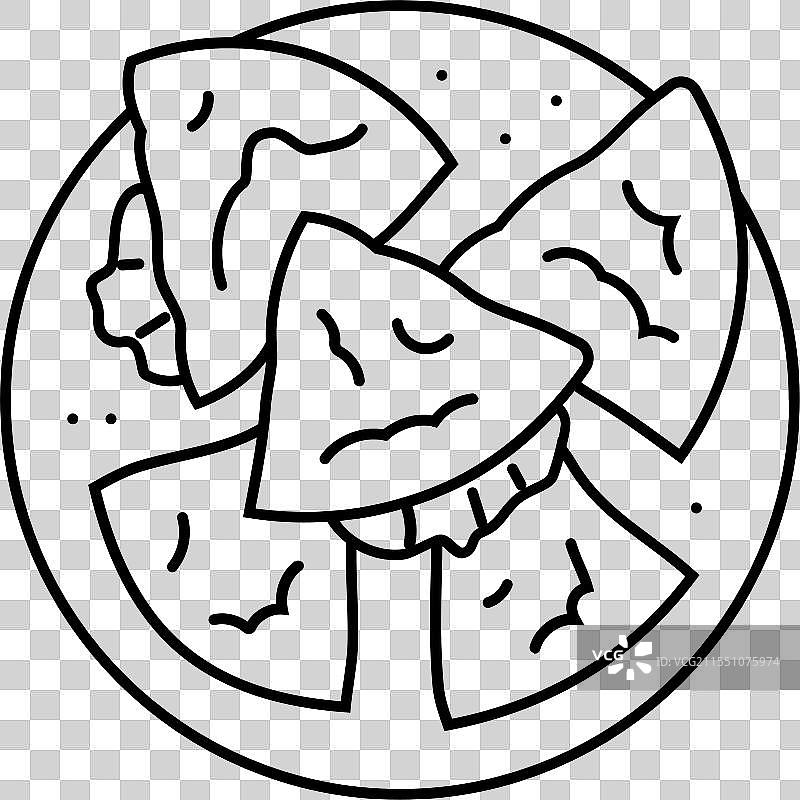 鸡肉墨西哥饼食品线条图标图片素材