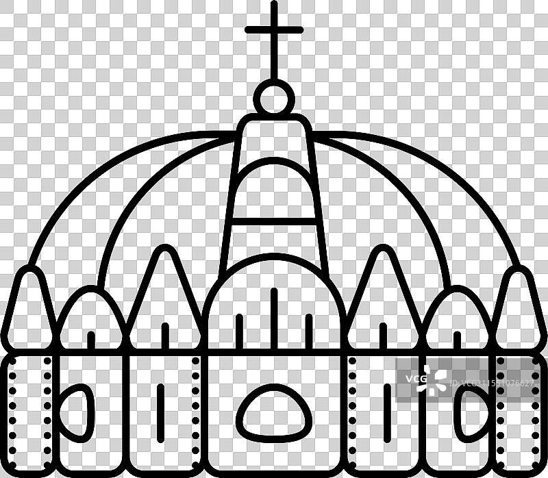 拜占庭皇帝的王冠线条图标图片素材