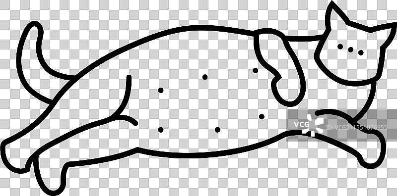 怀孕猫咪繁殖线条图标图片素材