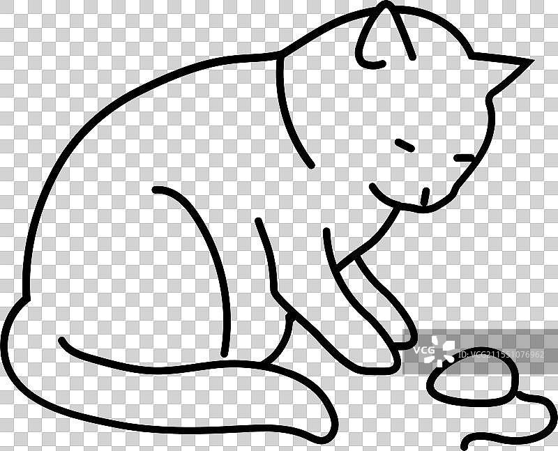 玩具老鼠猫繁殖线条图标图片素材