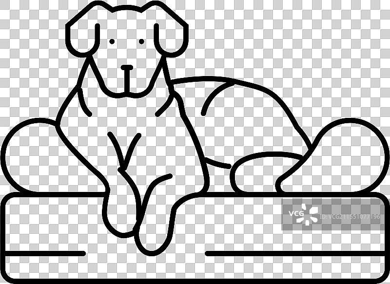 狗床线条图标图片素材