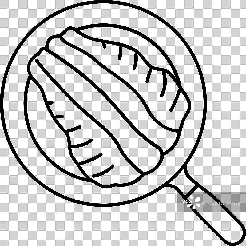 煎三文鱼鱼的线条图标图片素材