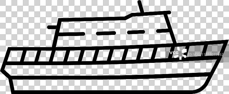 渡轮船线条图标图片素材