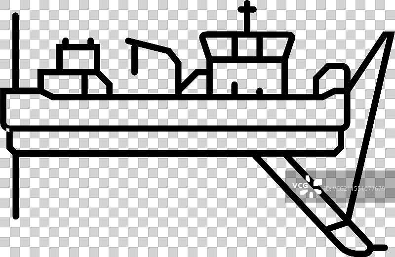 挖泥船线条图标图片素材