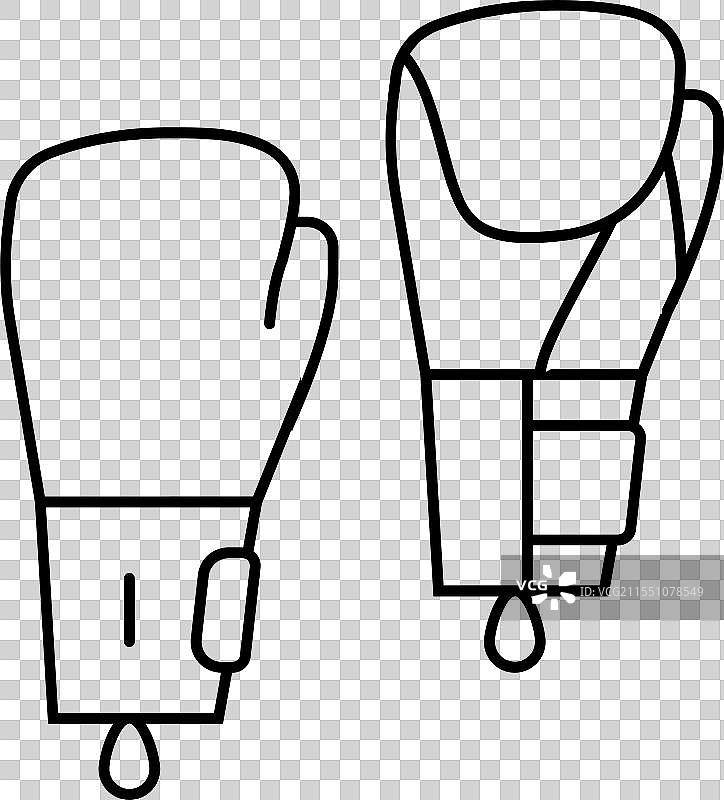 拳击手套健身工具线条图标图片素材