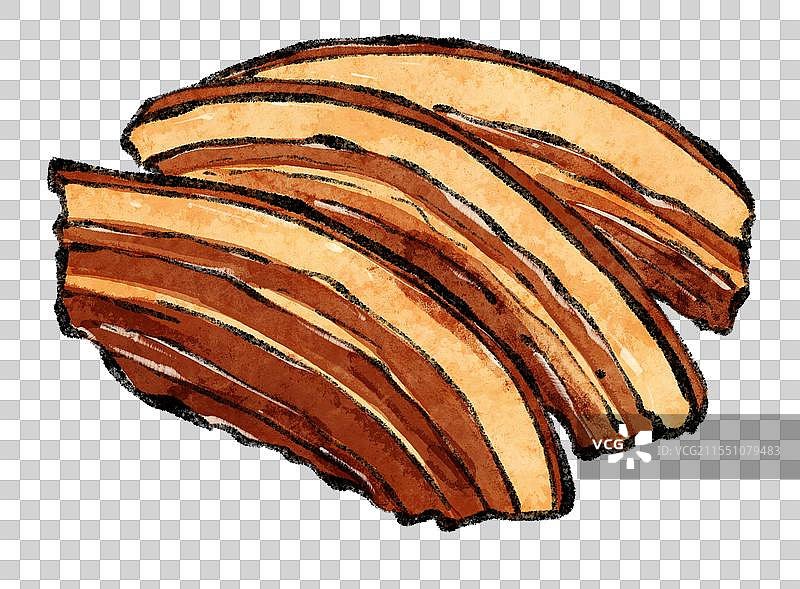 山东济南美食国风插画-把子肉图片素材