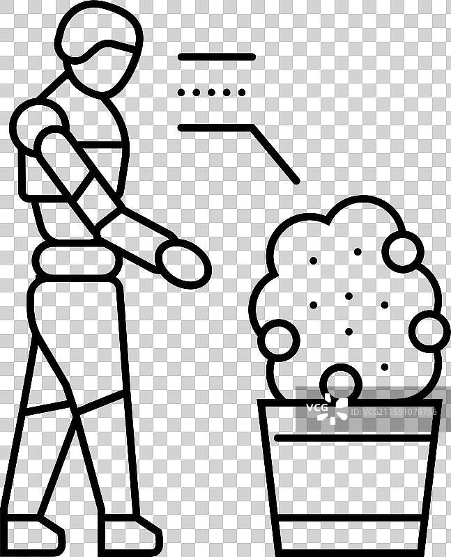 机器人装载机收割线条图标图片素材