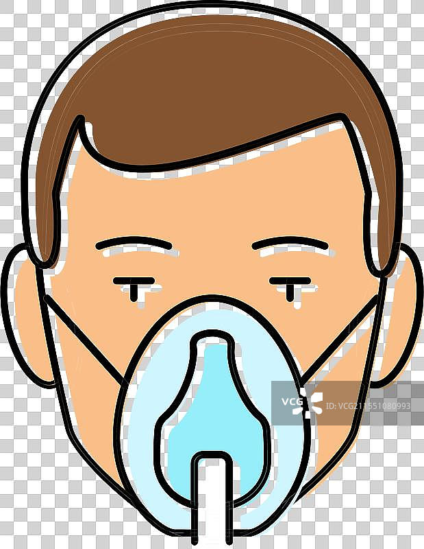 氧气面罩面部颜色图标图片素材