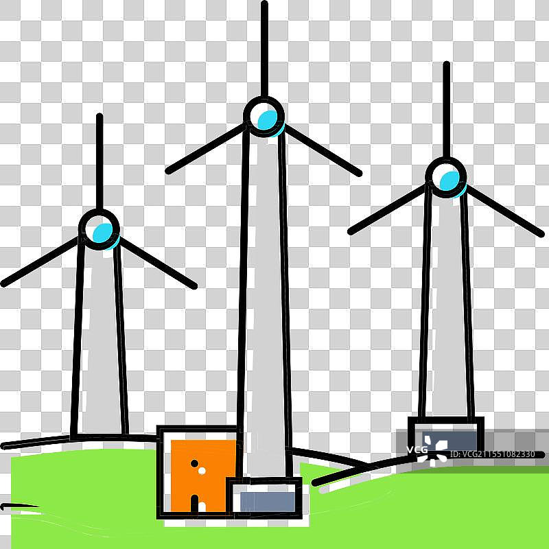 农场涡轮机彩色图标图片素材