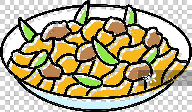 炒面 中式美食 彩色图标图片素材