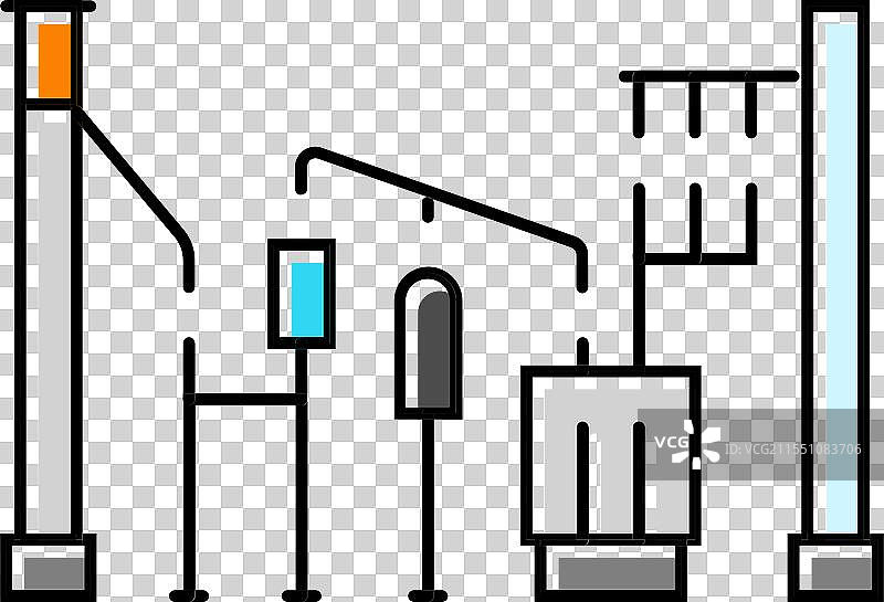 变电站电网彩色图标图片素材