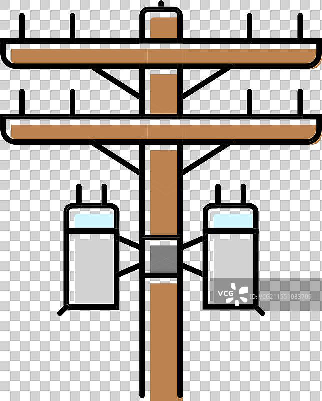 poles electric grid color icon图片素材