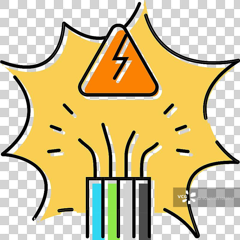 紧急响应电网彩色图标图片素材