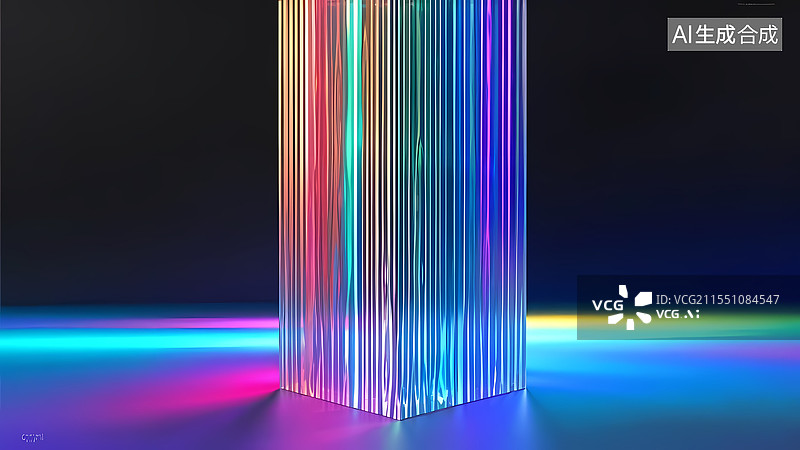【AI数字艺术】透明彩虹渐变光栅长虹玻璃背景图片素材
