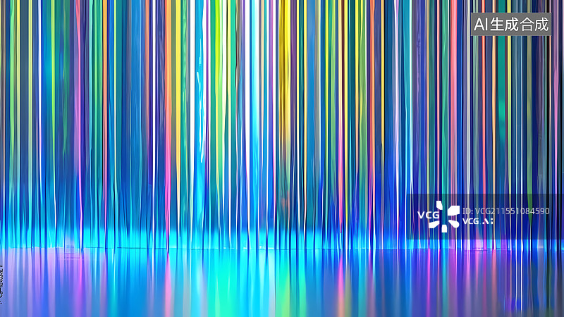 【AI数字艺术】透明彩虹渐变光栅长虹玻璃背景图片素材
