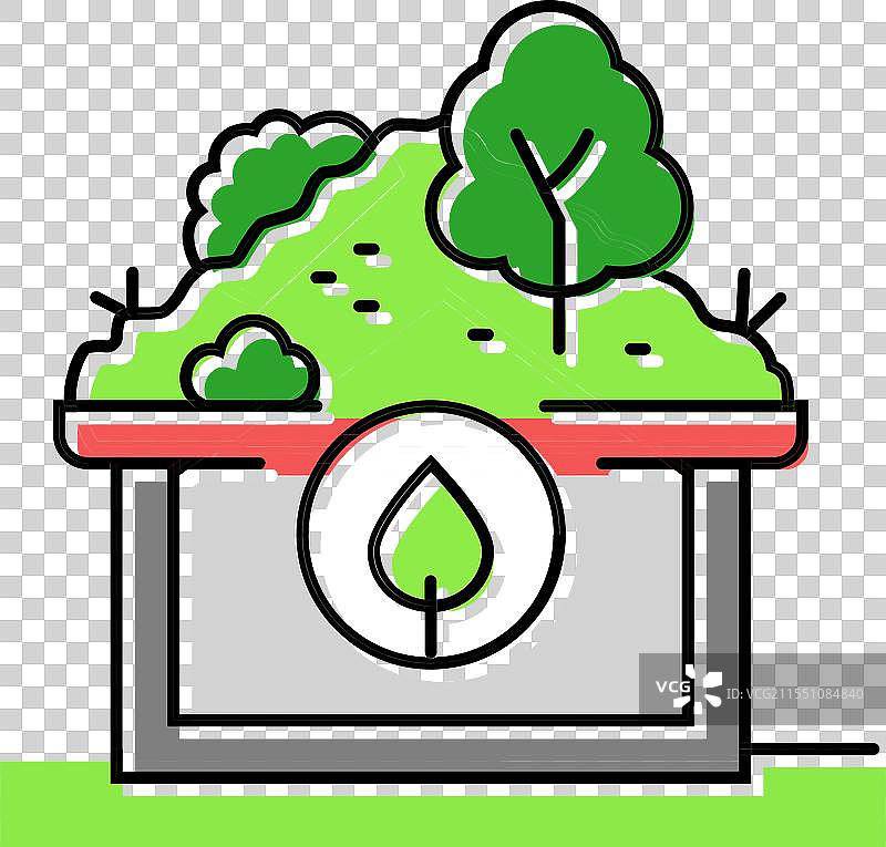 绿色建筑屋顶颜色图标图片素材