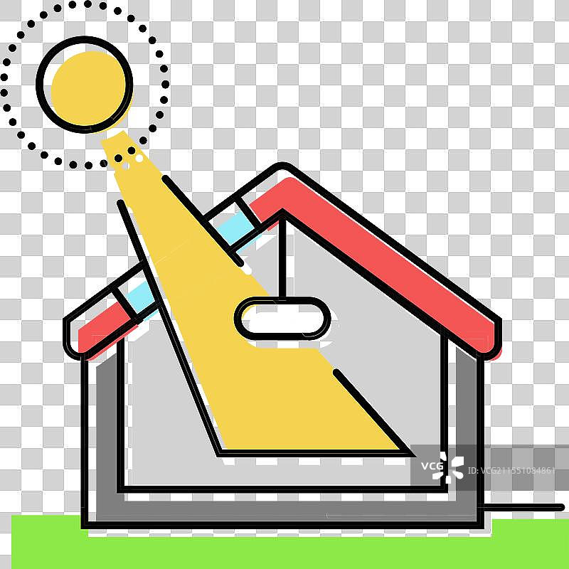 日光采集绿色建筑颜色图标图片素材