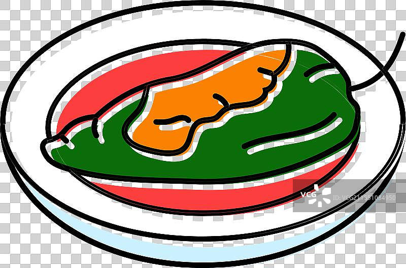 墨西哥菜肴的彩色图标：酿辣椒图片素材