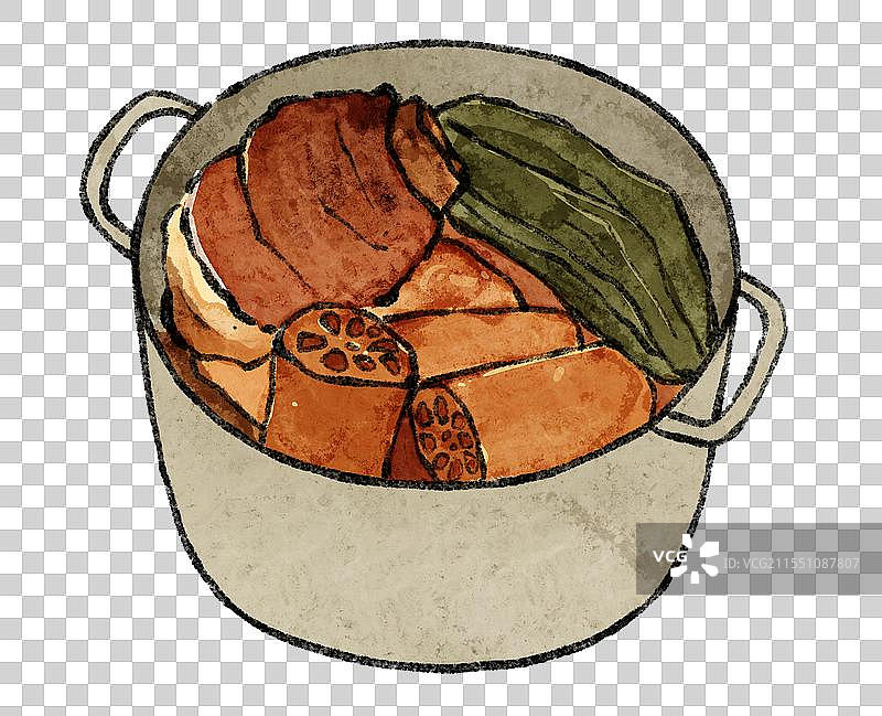 山东济南美食国风插画-酥锅图片素材