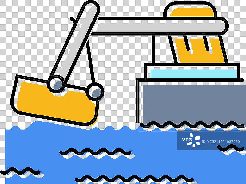 潮汐波能发电 彩色图标图片素材