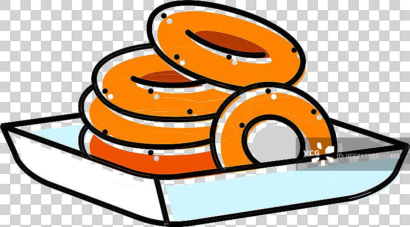 快餐洋葱圈彩色图标图片素材