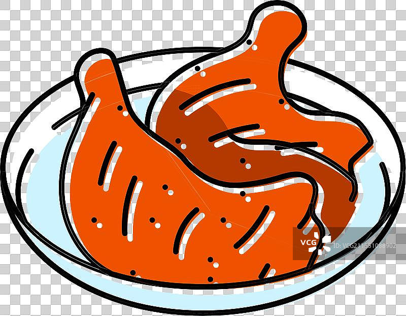 印度菜肴的坦杜里鸡彩色图标图片素材