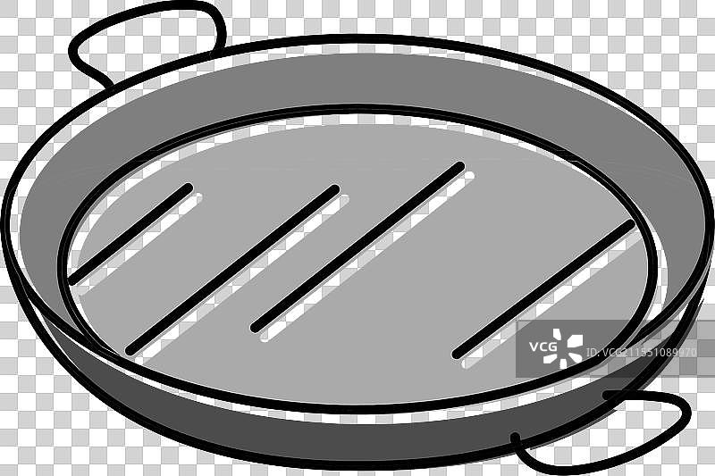 西班牙美食的海鲜饭锅彩色图标图片素材