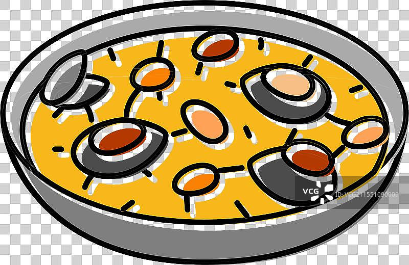 西班牙菜肴的肉丸彩色图标图片素材