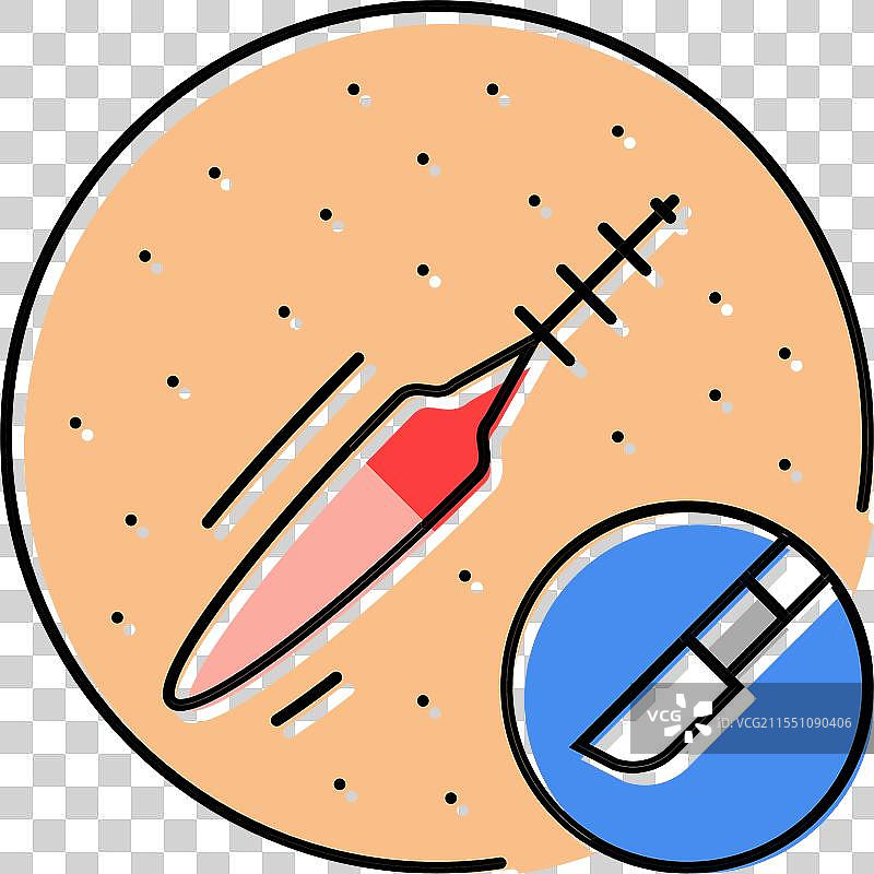 子宫切除手术医生彩色图标图片素材