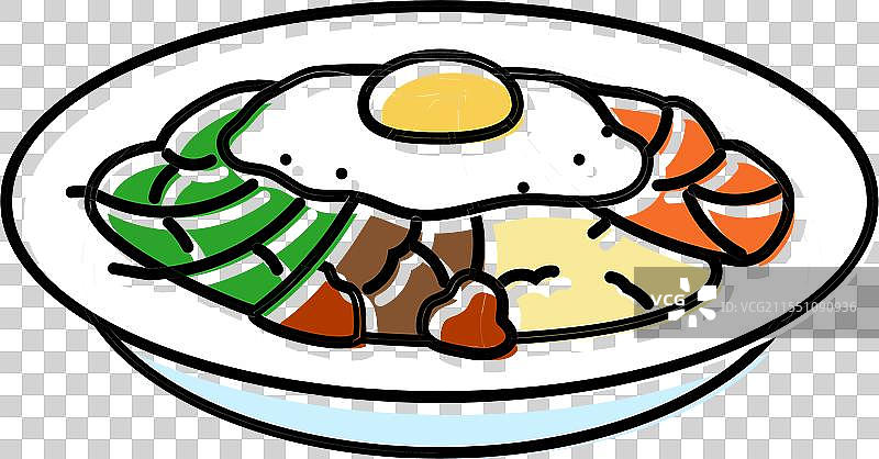 拌饭菜肴 韩国美食 彩色图标图片素材