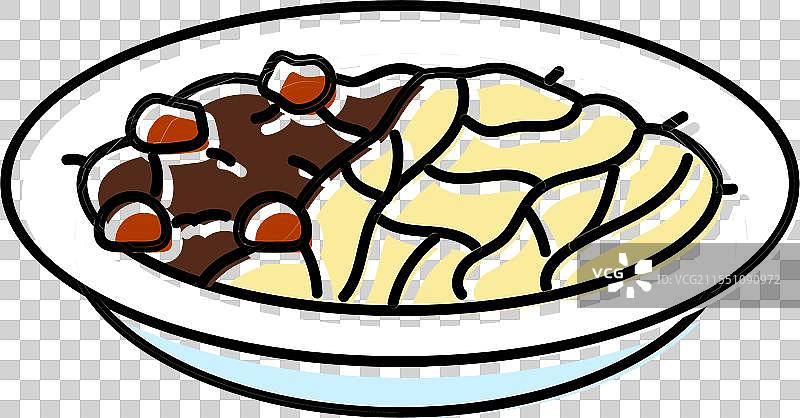 炸酱面 韩国美食 彩色图标图片素材