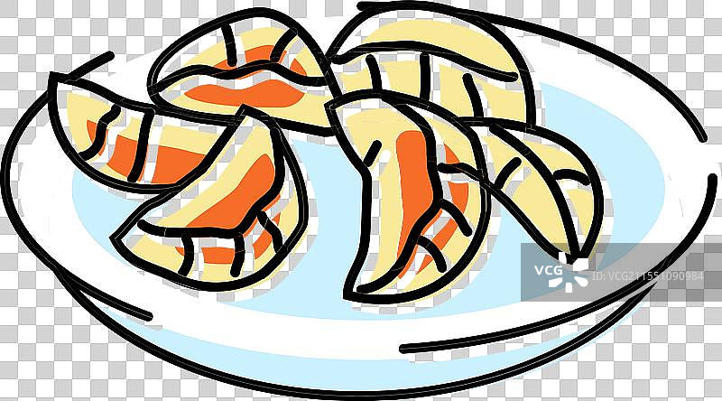饺子 韩国料理 彩色图标图片素材