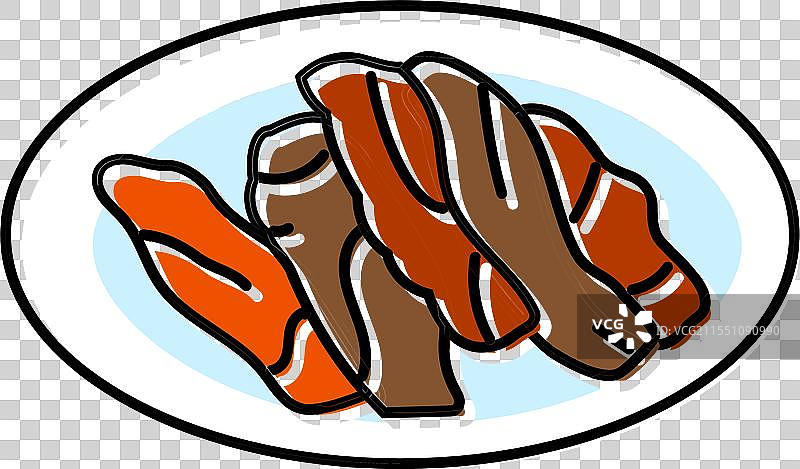 三层肉韩国料理彩色图标图片素材