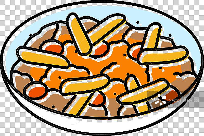 韩式辣炒鸡排的彩色图标图片素材