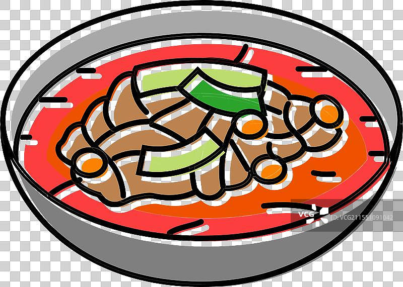 辣牛肉汤 韩国菜 彩色图标图片素材