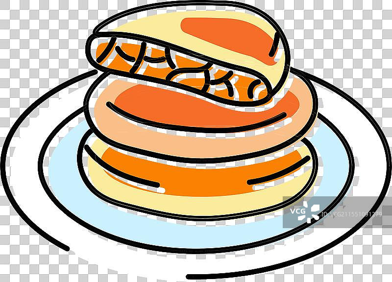 韩式甜点热饼的彩色图标图片素材