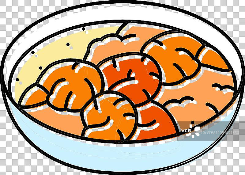 虾咖喱海鲜美食彩色图标图片素材