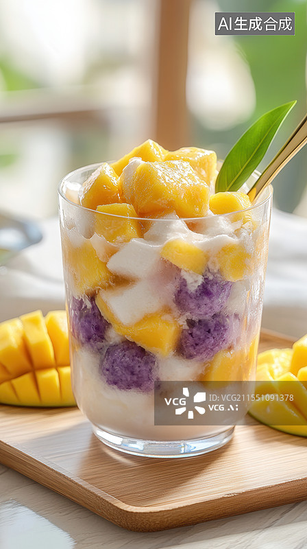 【AI数字艺术】芋泥美食酸奶图片素材