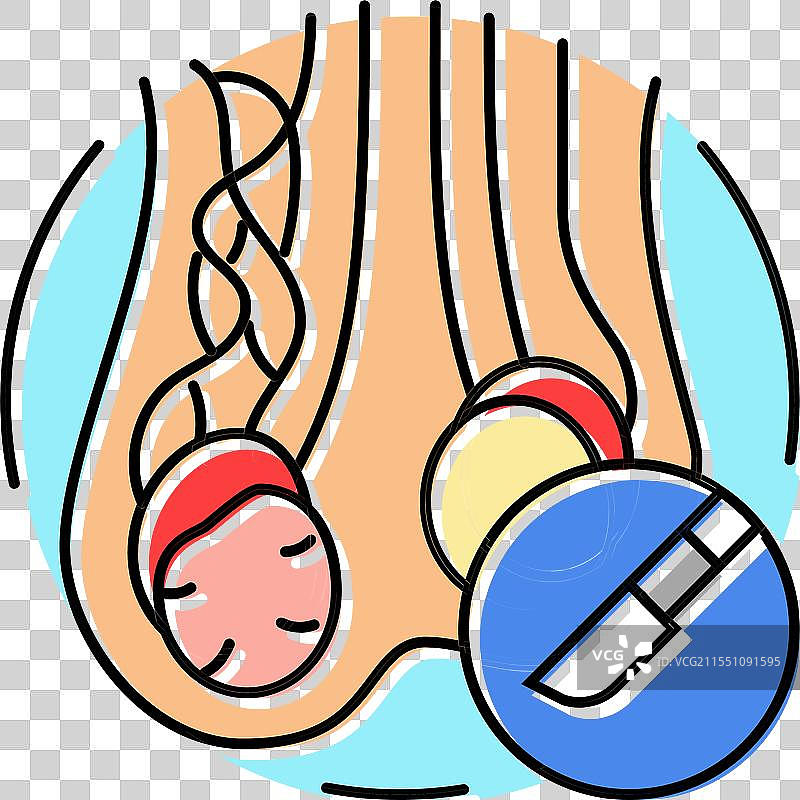 静脉曲张切除手术彩色图标图片素材