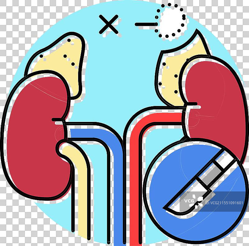 肾上腺切除手术彩色图标图片素材