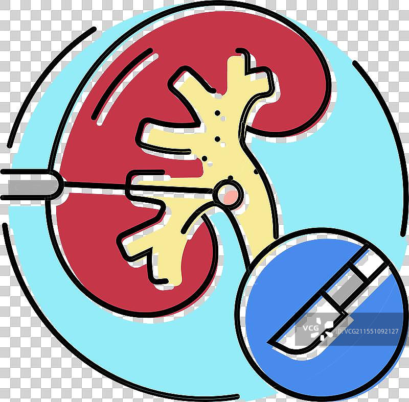 肾脏移植手术彩色图标图片素材