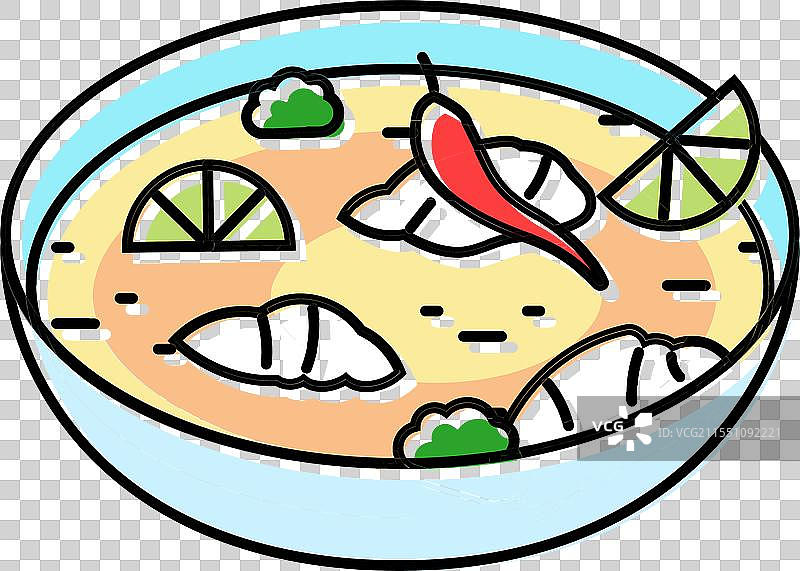 泰国茉莉香米菜肴彩色图标图片素材